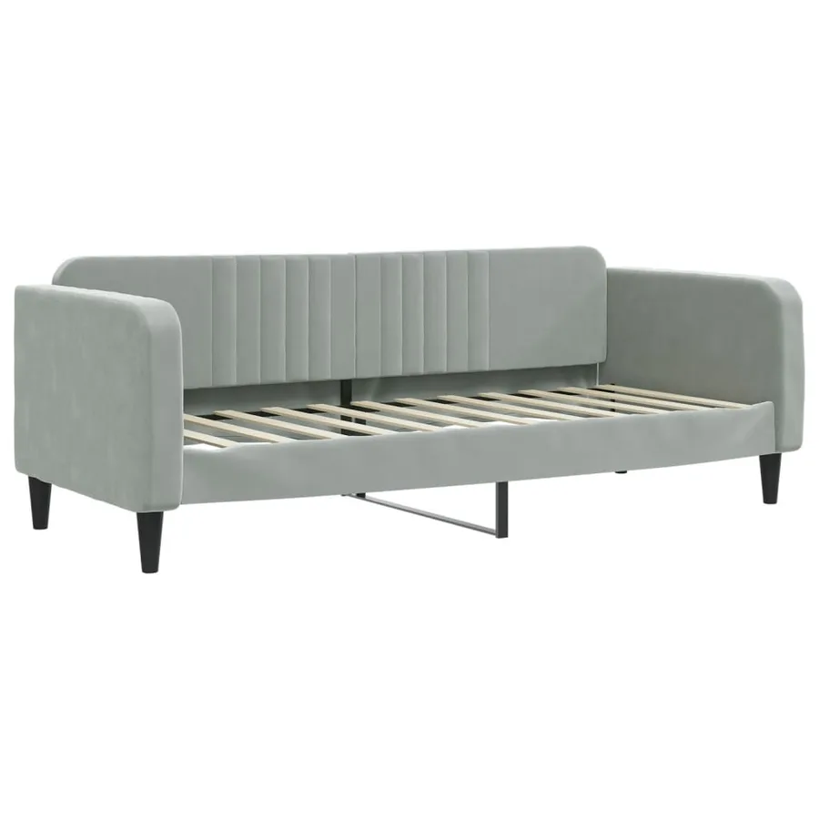 Lit de repos sans matelas gris clair 80x200 cm velours - 2