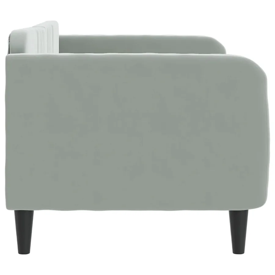 Lit de repos sans matelas gris clair 80x200 cm velours - 4