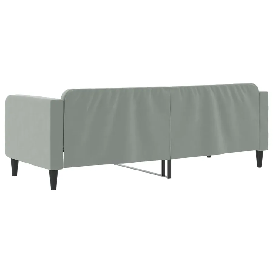 Lit de repos sans matelas gris clair 80x200 cm velours - 5