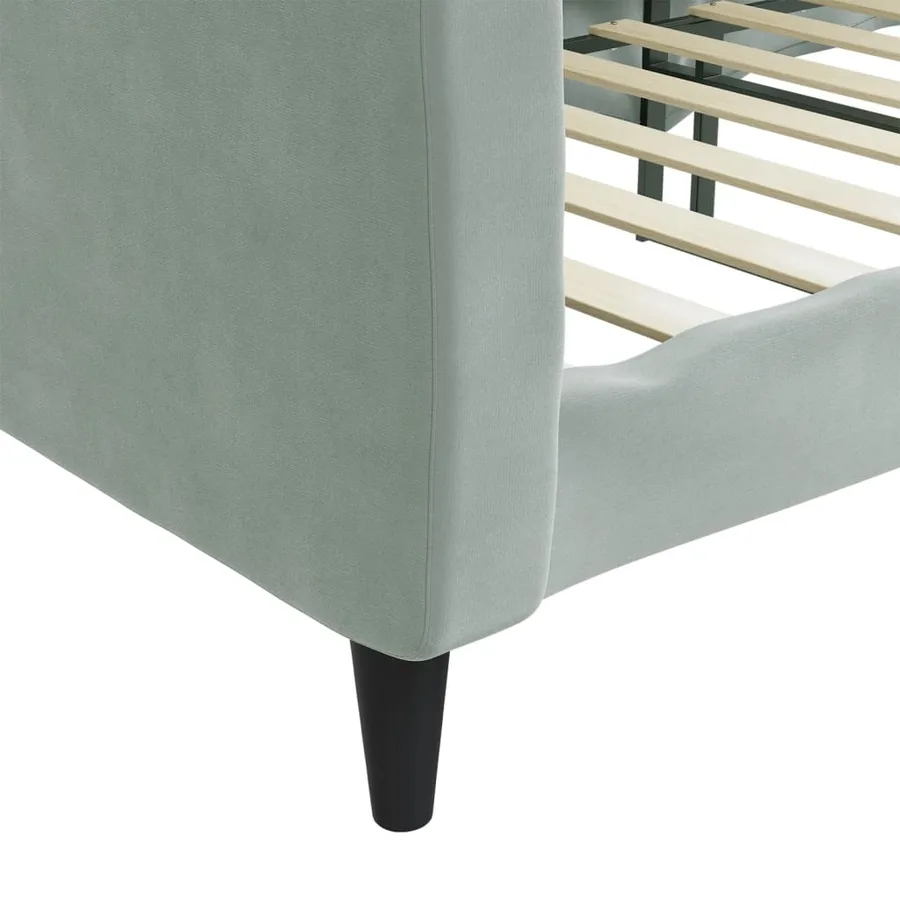 Lit de repos sans matelas gris clair 80x200 cm velours - 6
