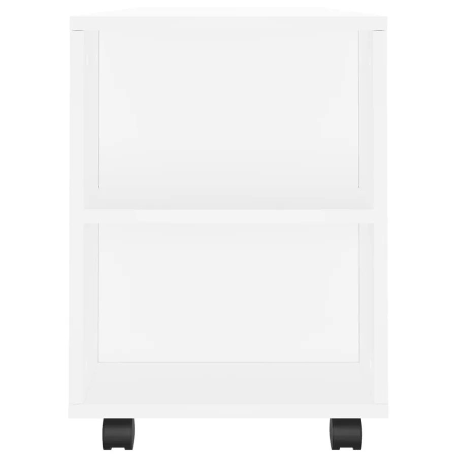 Meuble TV blanc 102x34,5x43 cm bois d'ingénierie - 7