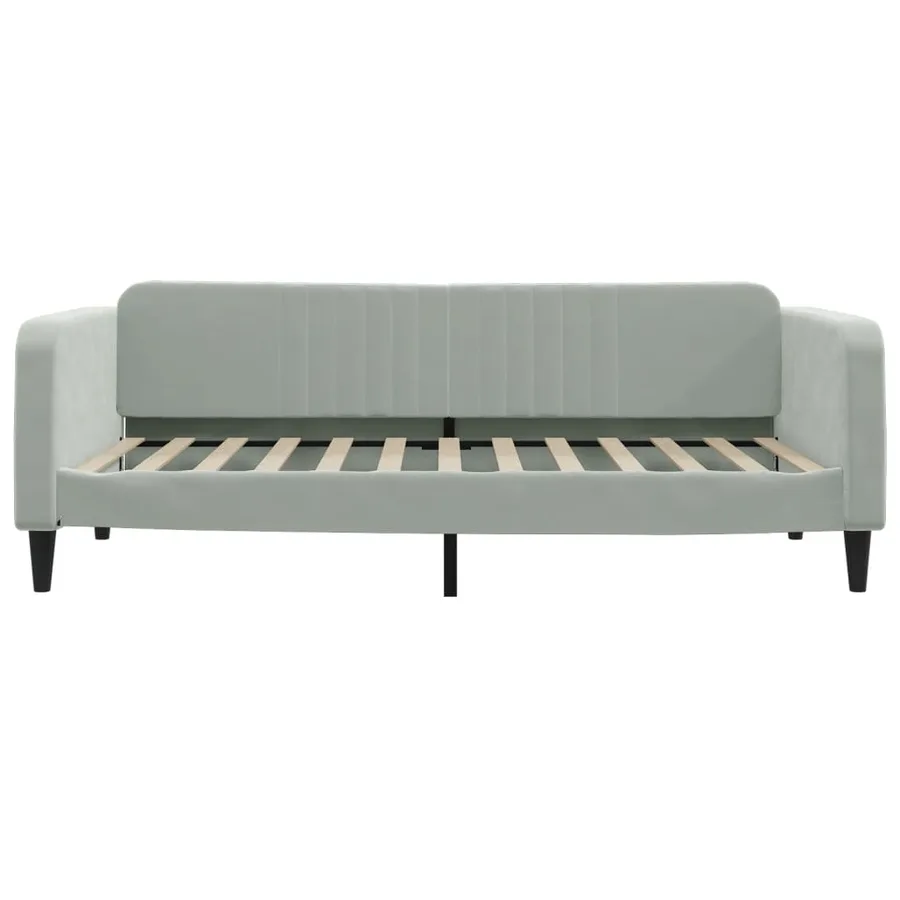 Lit de repos sans matelas gris clair 100x200 cm velours - 3