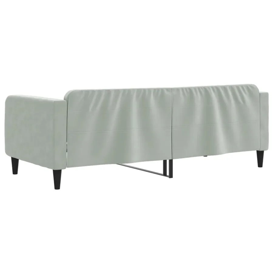 Lit de repos sans matelas gris clair 100x200 cm velours - 5
