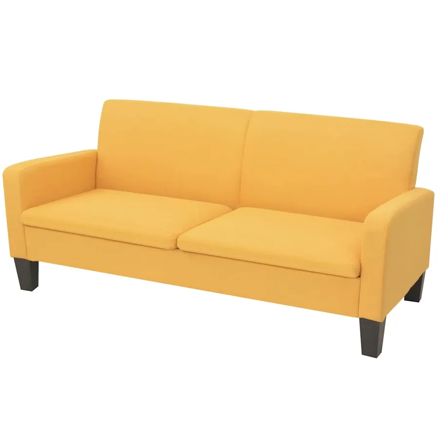 Ensemble de canapés 2 pcs Tissu Jaune - 2