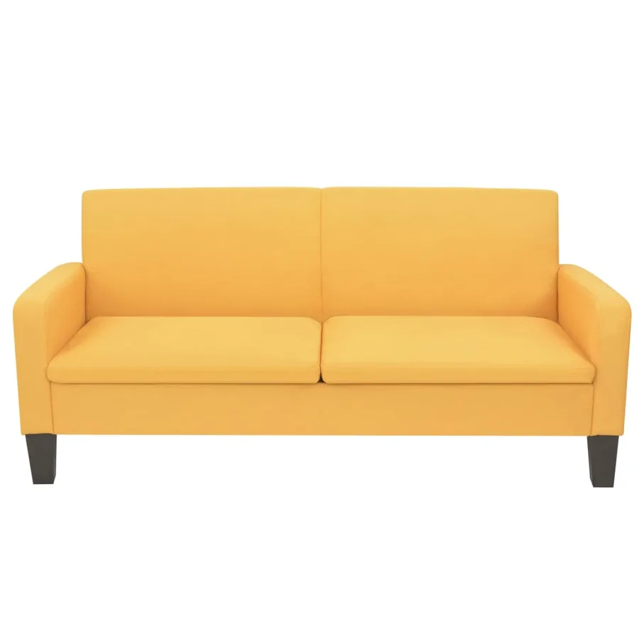 Ensemble de canapés 2 pcs Tissu Jaune - 3