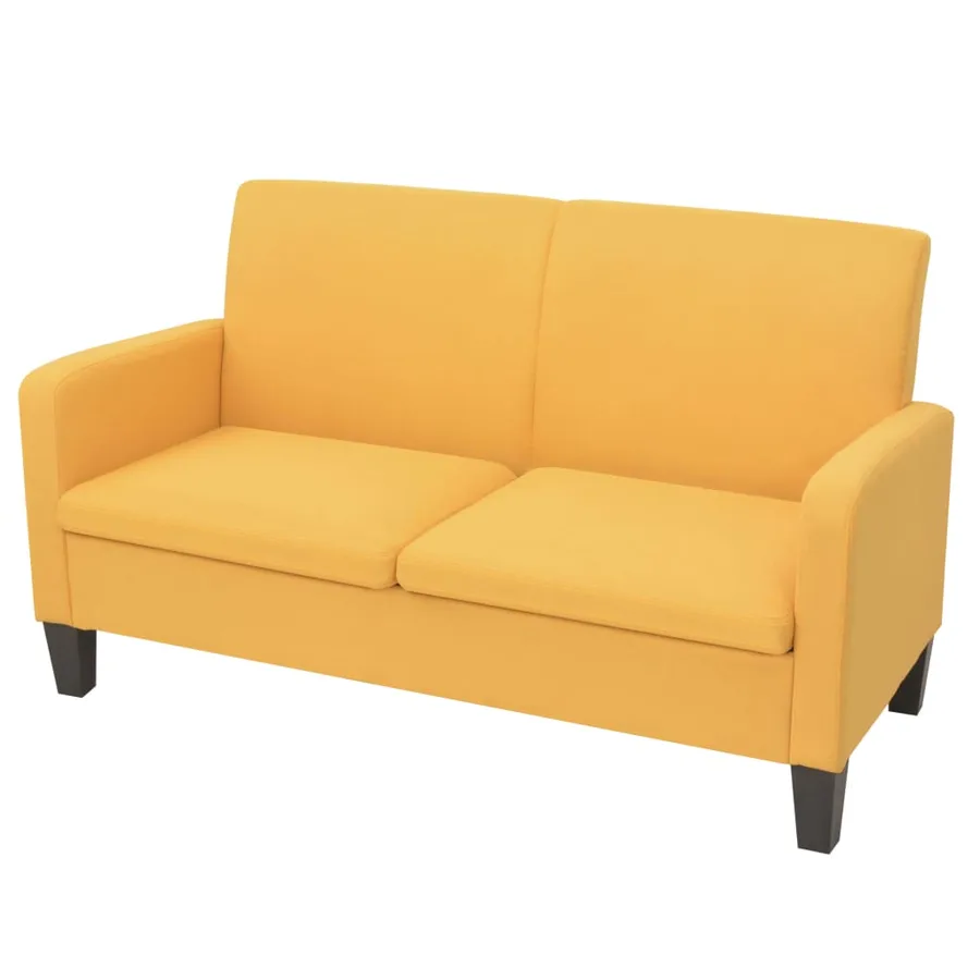 Ensemble de canapés 2 pcs Tissu Jaune - 4