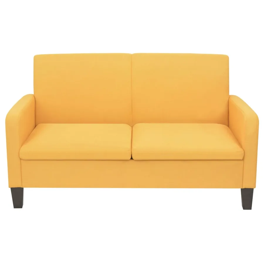 Ensemble de canapés 2 pcs Tissu Jaune - 5