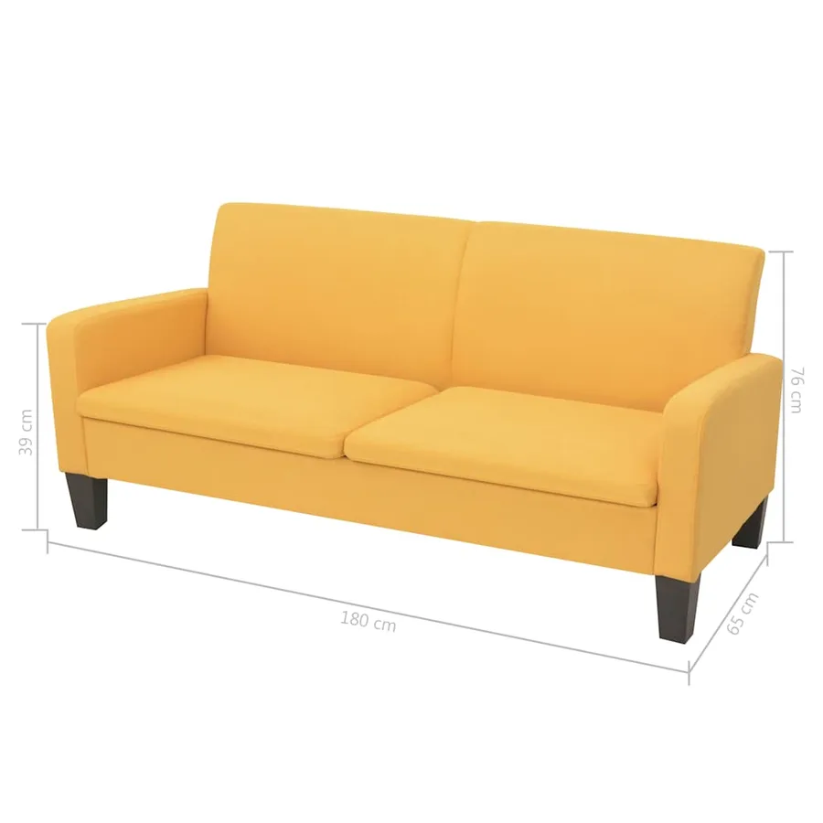 Ensemble de canapés 2 pcs Tissu Jaune - 7