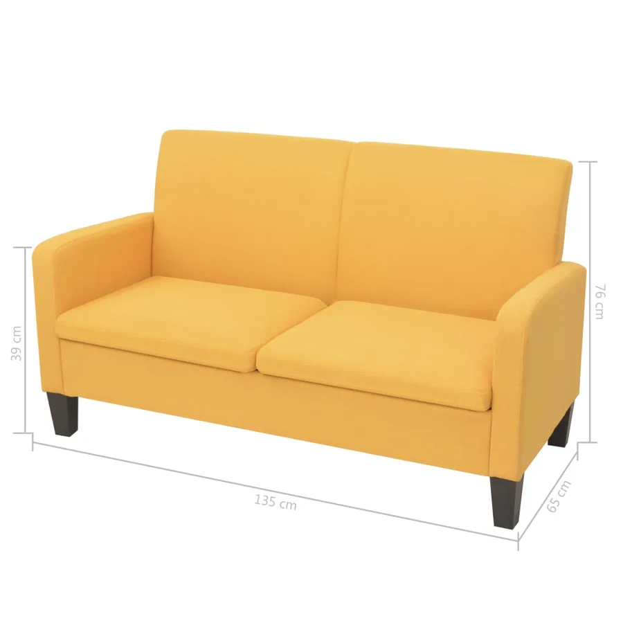 Ensemble de canapés 2 pcs Tissu Jaune - 8