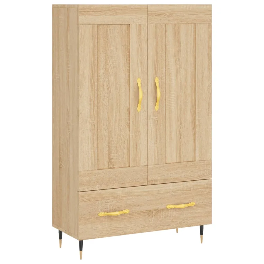 Buffet haut chêne sonoma 69,5x31x115 cm bois d'ingénierie - 2