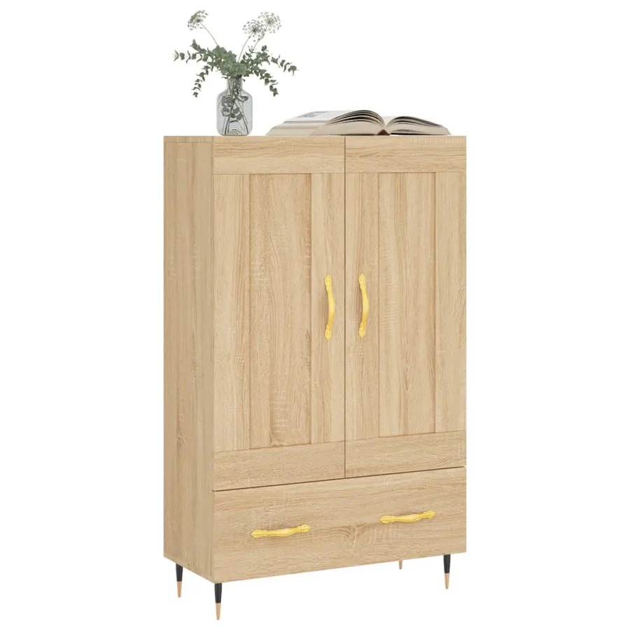 Buffet haut chêne sonoma 69,5x31x115 cm bois d'ingénierie - 3