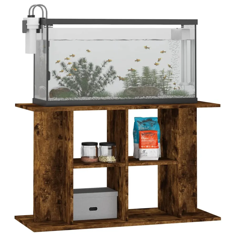 Support pour aquarium chêne fumé 100x40x60 cm bois d'ingénierie - 3
