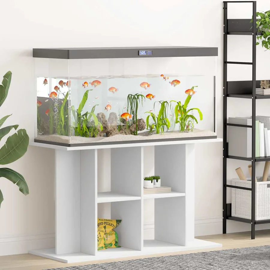 Support pour aquarium blanc 100x40x60 cm bois d'ingénierie