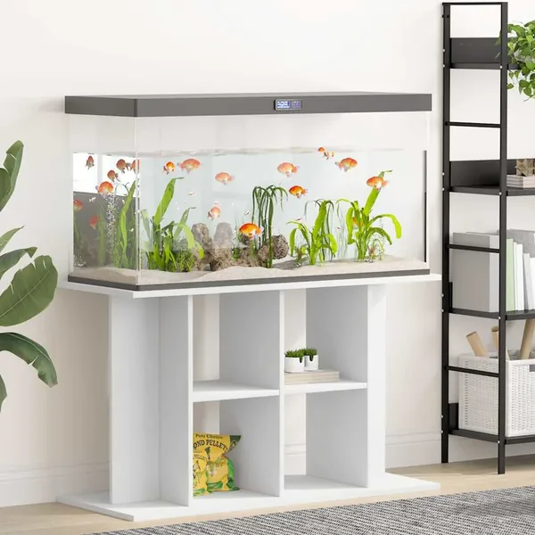 Support pour aquarium blanc 100x40x60 cm bois d'ingénierie
