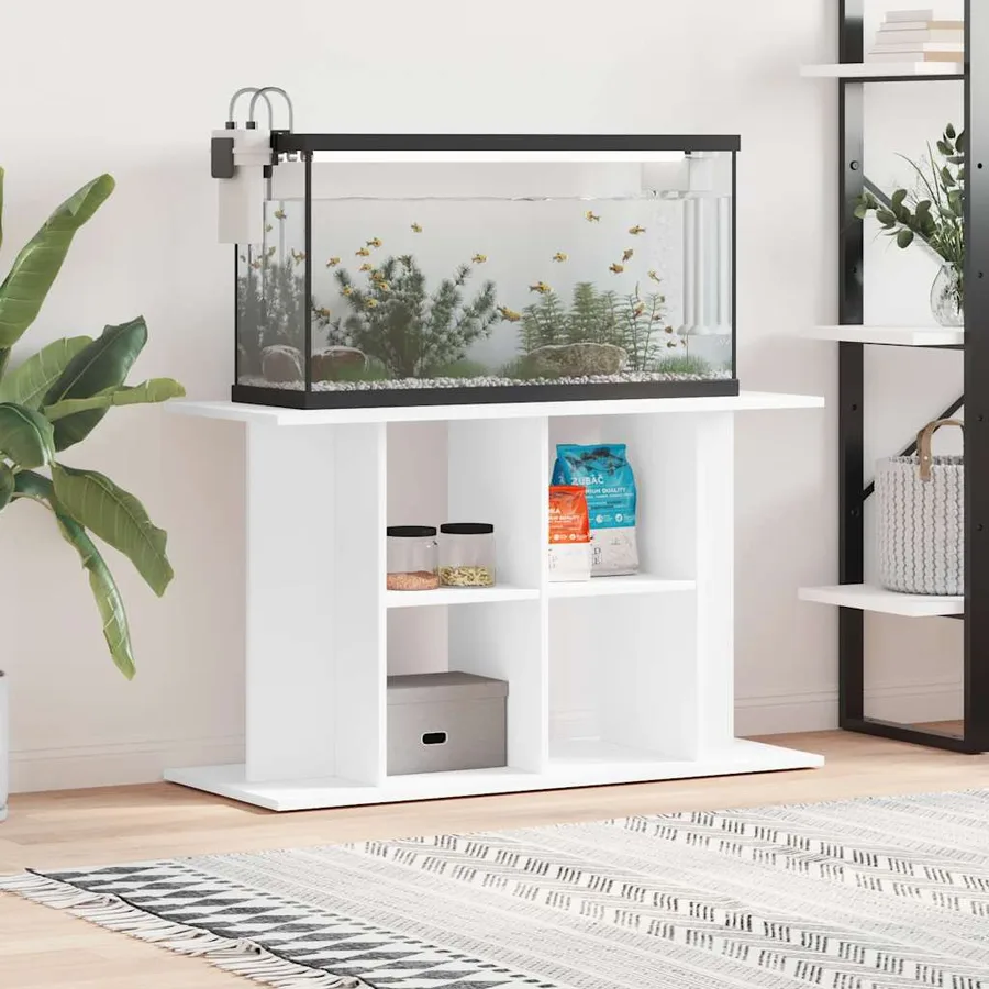 Support pour aquarium blanc 100x40x60 cm bois d'ingénierie - 3