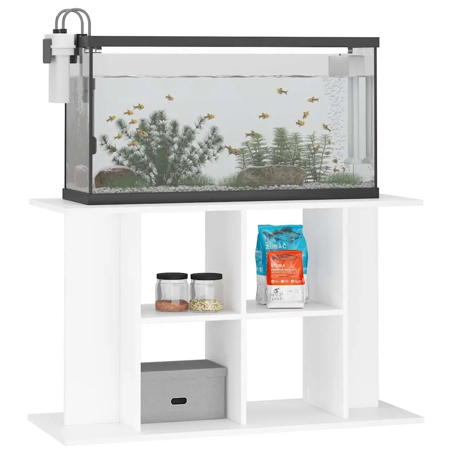 Support pour aquarium blanc 100x40x60 cm bois d'ingénierie - 4