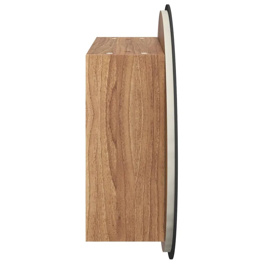 Armoire de salle de bain miroir rond et LED Chêne 47x47x17,5 cm - 7
