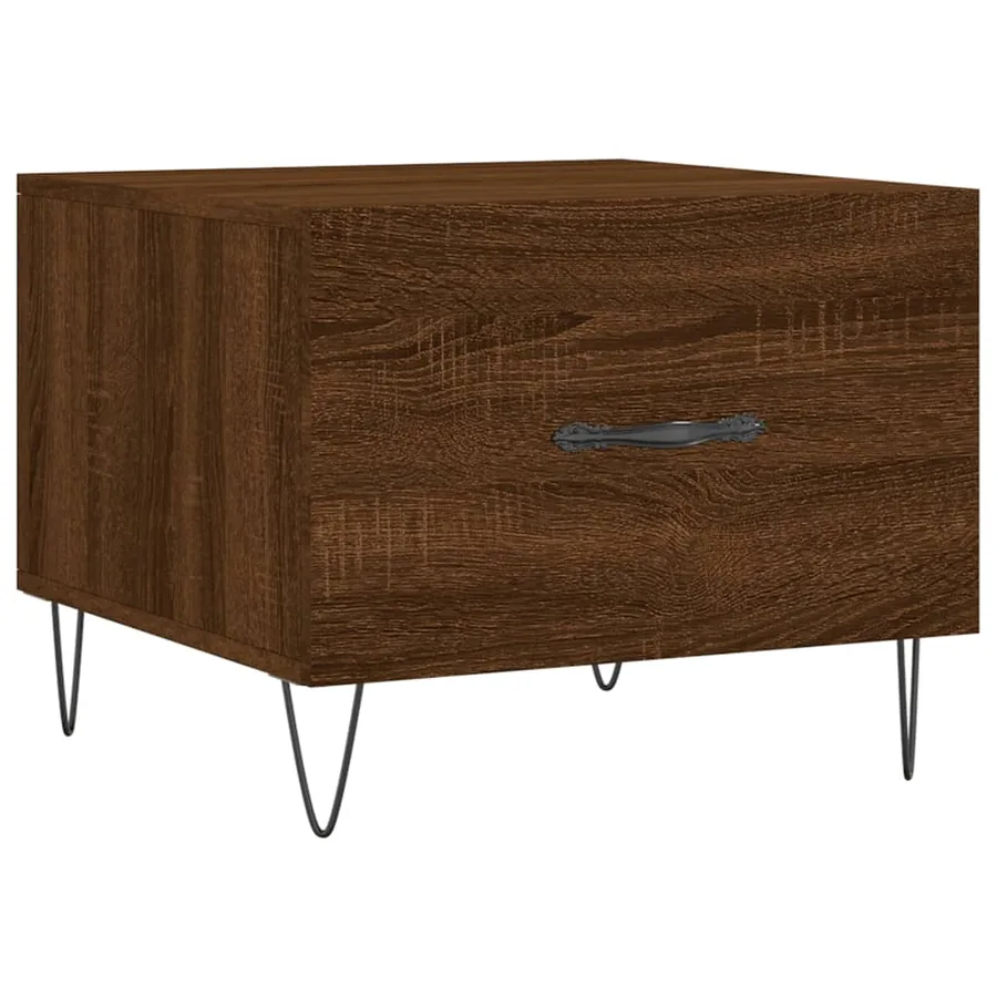 Table basse Chêne marron 50x50x40 cm Bois d'ingénierie - 2
