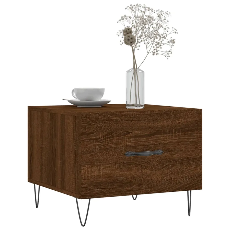 Table basse Chêne marron 50x50x40 cm Bois d'ingénierie - 3