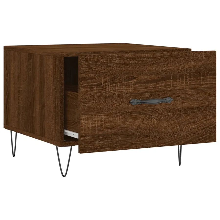 Table basse Chêne marron 50x50x40 cm Bois d'ingénierie - 6