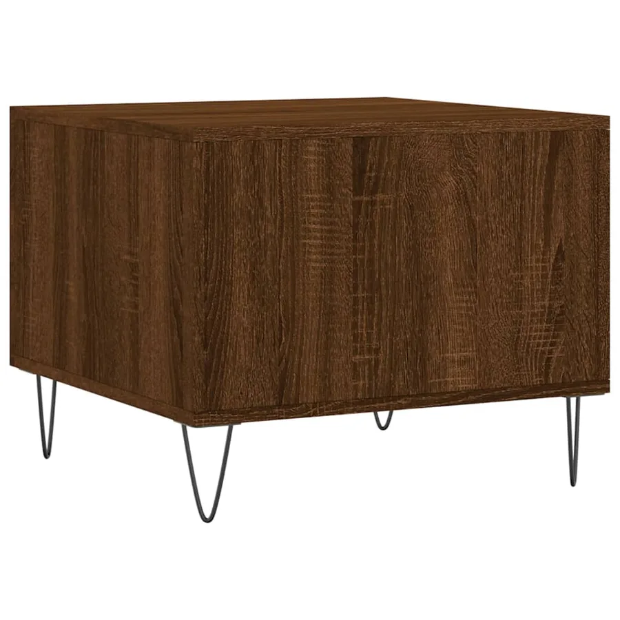 Table basse Chêne marron 50x50x40 cm Bois d'ingénierie - 8
