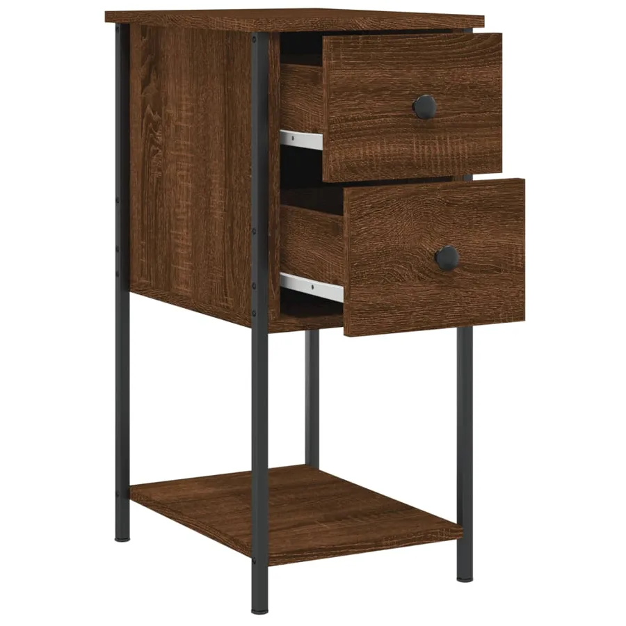 Tables de chevet 2pcs chêne marron 32x42x70cm Bois d'ingénierie - 6