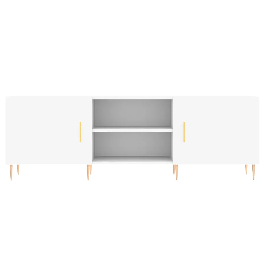 Meuble TV blanc 150x30x50 cm bois d'ingénierie - 5