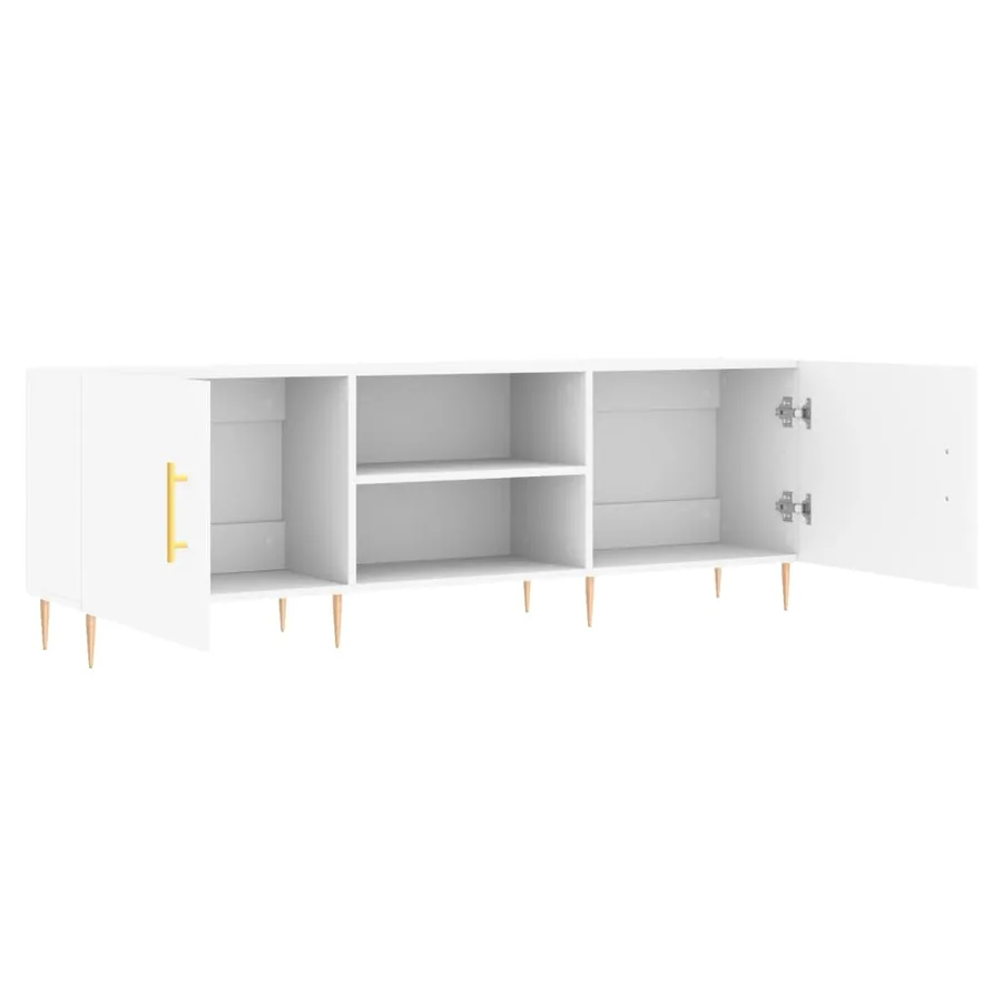 Meuble TV blanc 150x30x50 cm bois d'ingénierie - 6
