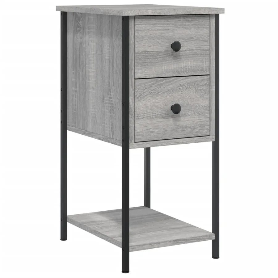 Tables de chevet 2 pcs sonoma gris 32x42x70cm bois d'ingénierie - 3