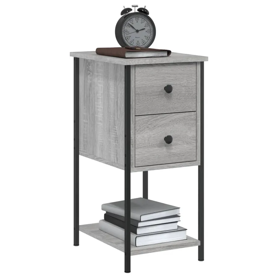 Tables de chevet 2 pcs sonoma gris 32x42x70cm bois d'ingénierie - 4