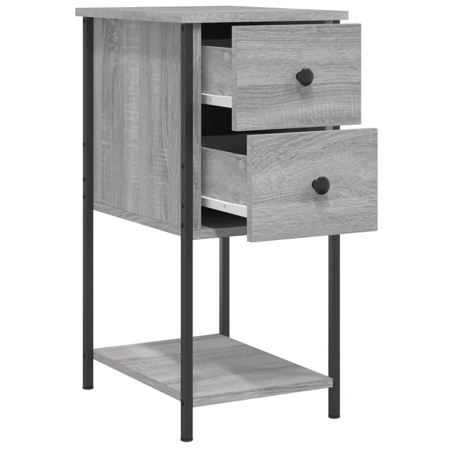 Tables de chevet 2 pcs sonoma gris 32x42x70cm bois d'ingénierie - 6