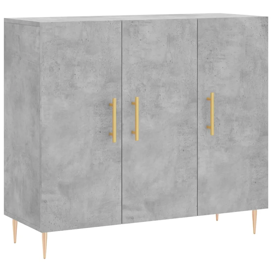 Buffet gris béton 90x34x80 cm bois d'ingénierie - 2