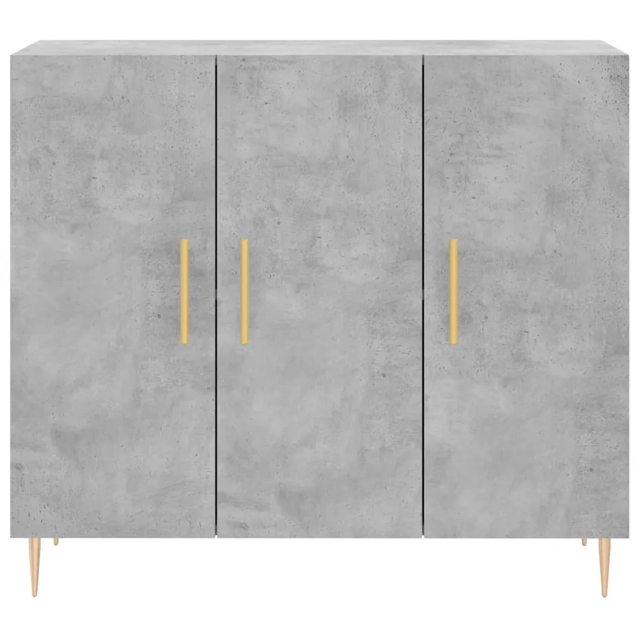 Buffet gris béton 90x34x80 cm bois d'ingénierie - 6
