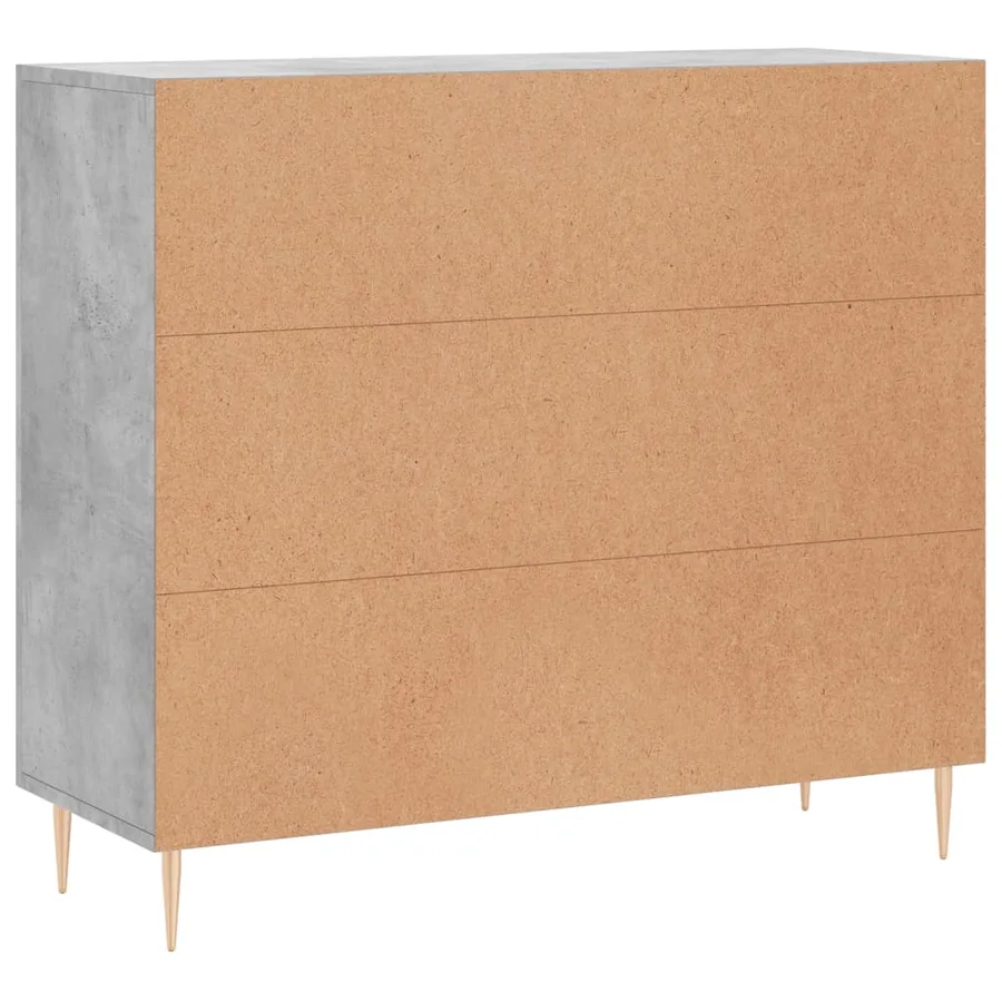 Buffet gris béton 90x34x80 cm bois d'ingénierie - 8
