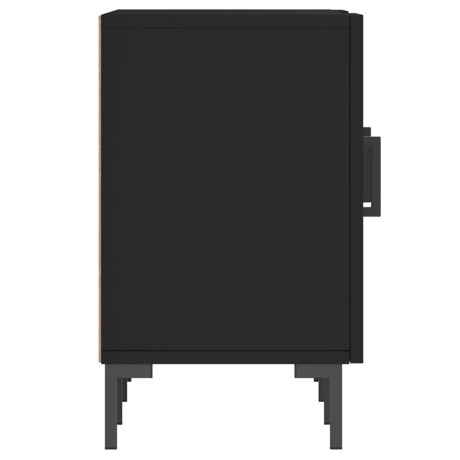 Meuble TV noir 150x30x50 cm bois d'ingénierie - 7