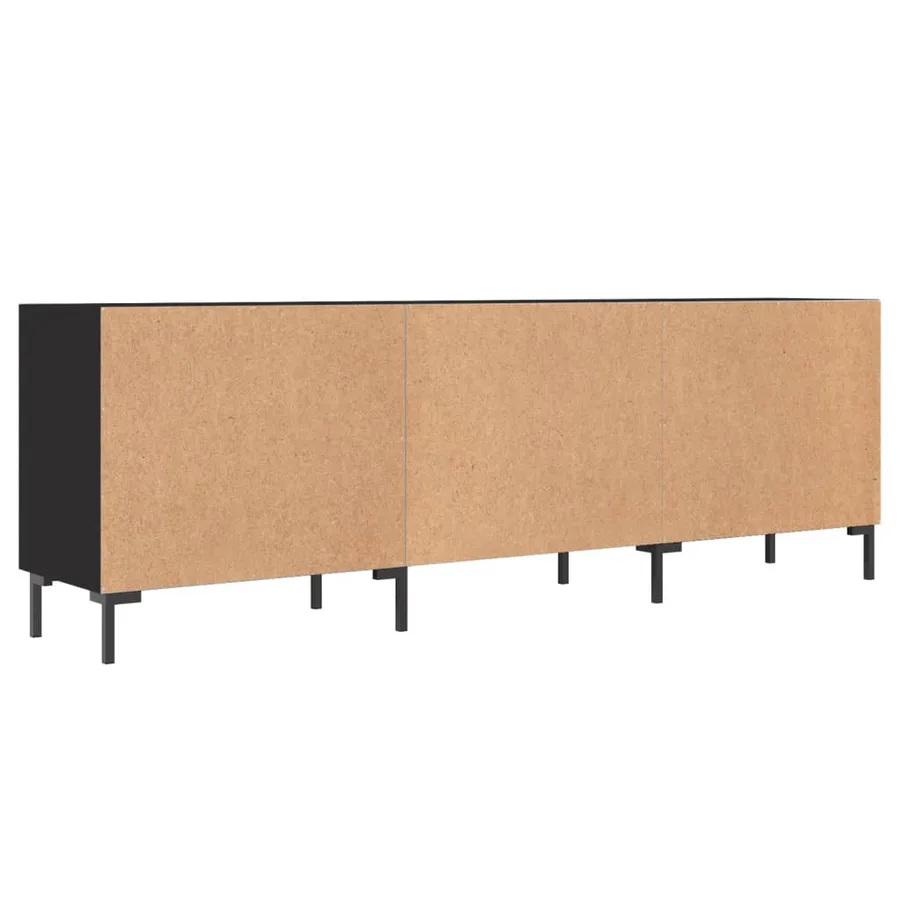 Meuble TV noir 150x30x50 cm bois d'ingénierie - 8