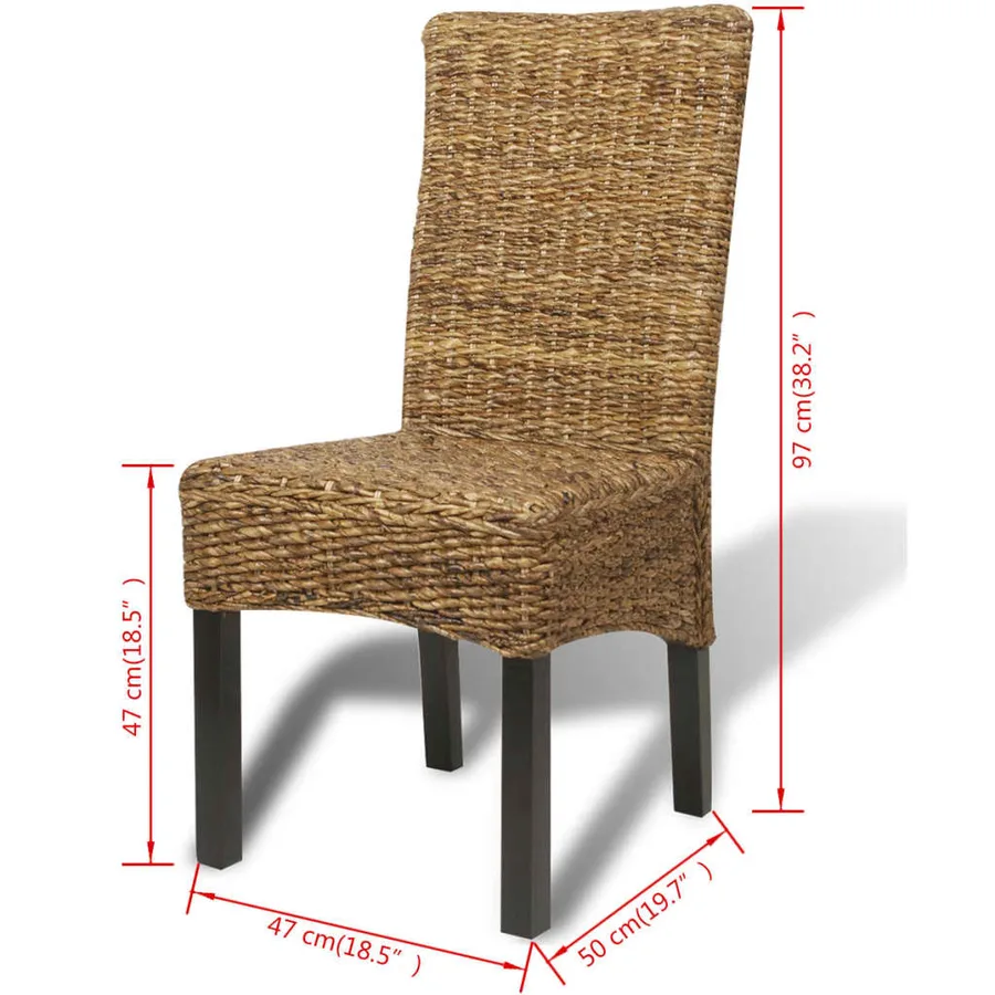 Chaises à manger lot de 4 bois solide de manguier et abaca - 10