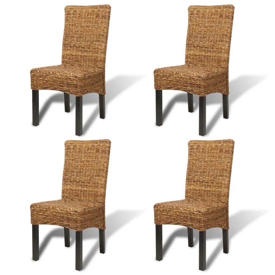 Chaises à manger lot de 4 bois solide de manguier et abaca - 2