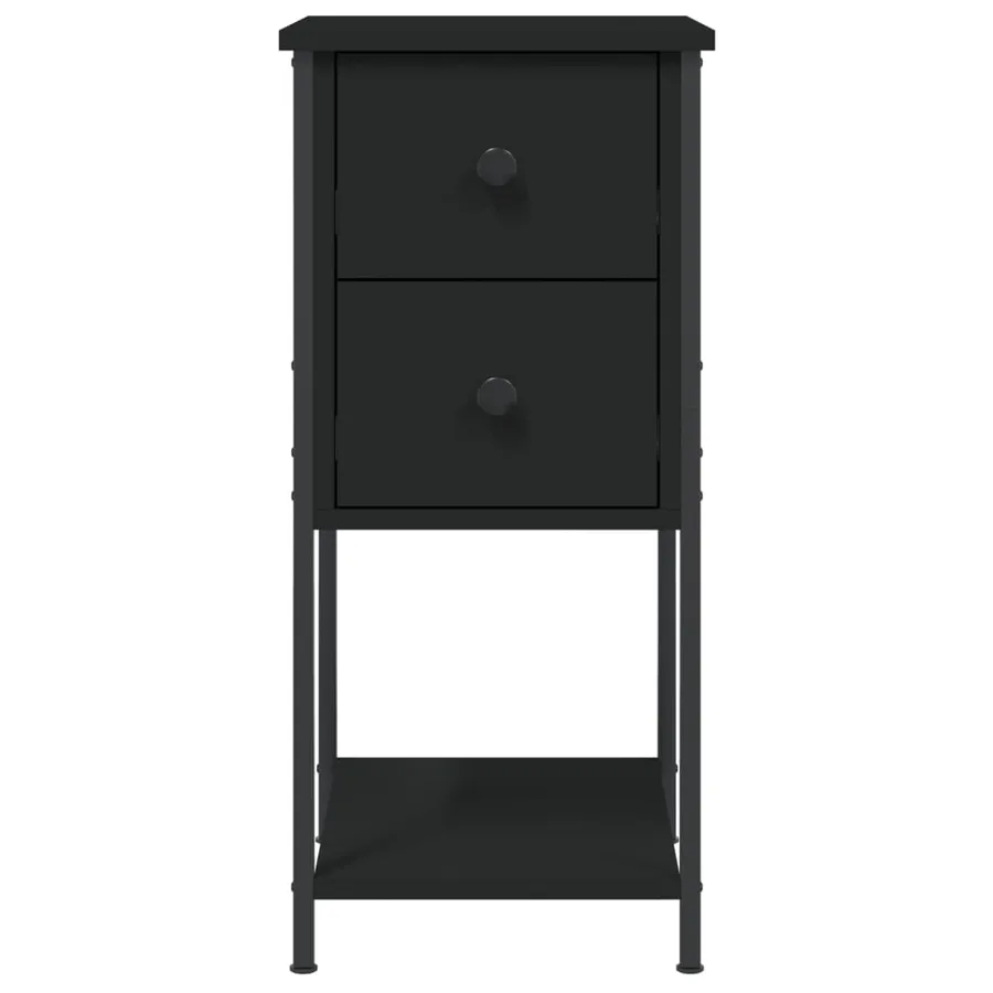 Table de chevet noir 32x42x70 cm bois d’ingénierie - 6