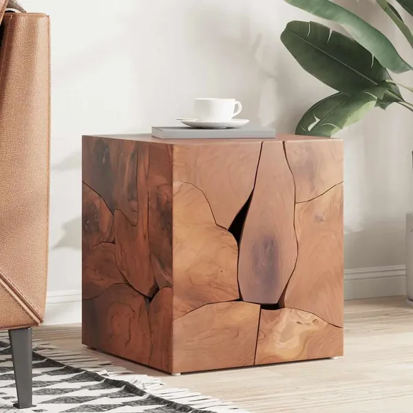 Tabouret marron 40x40x45 cm bois de teck massif