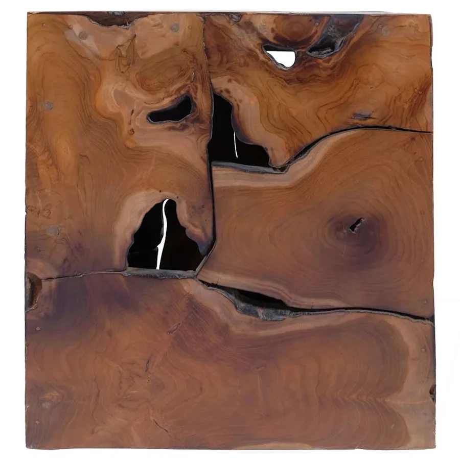 Tabouret marron 40x40x45 cm bois de teck massif - 3