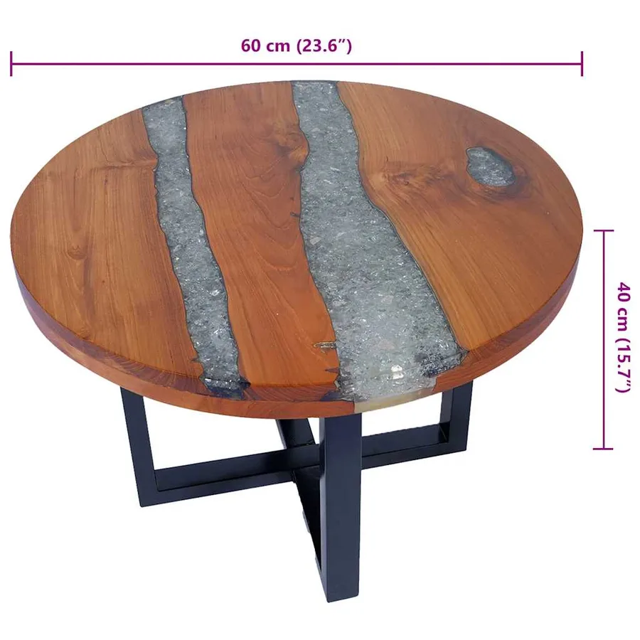 Table basse Teck Résine 60 cm - 9