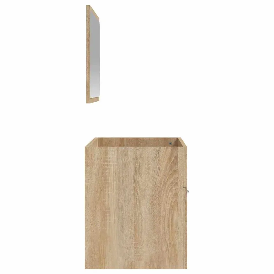 Armoire de bain avec miroir chêne sonoma bois d'ingénierie - 6