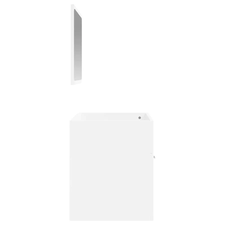 Armoire de salle de bain avec miroir blanc bois d'ingénierie - 6
