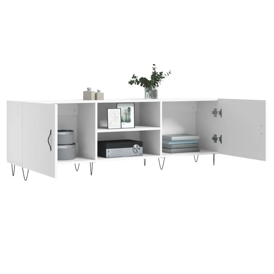 Meuble TV blanc 150x30x50 cm bois d'ingénierie - 4