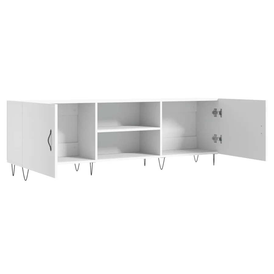 Meuble TV blanc 150x30x50 cm bois d'ingénierie - 6