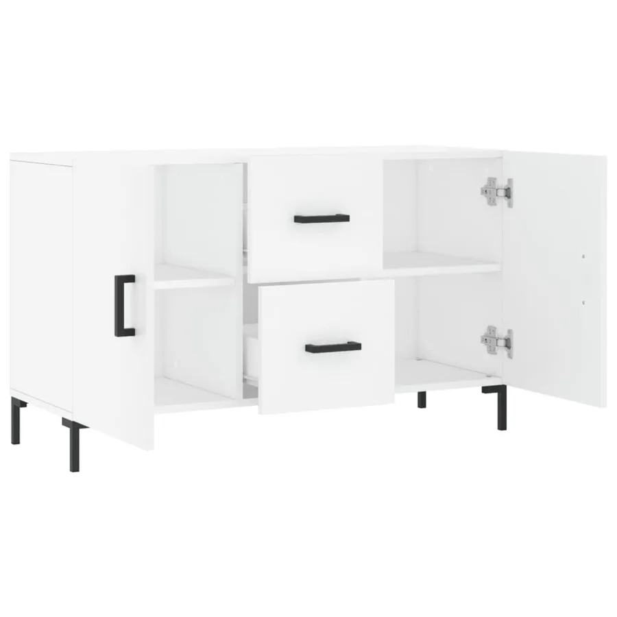 Buffet blanc 100x36x60 cm bois d'ingénierie - 5