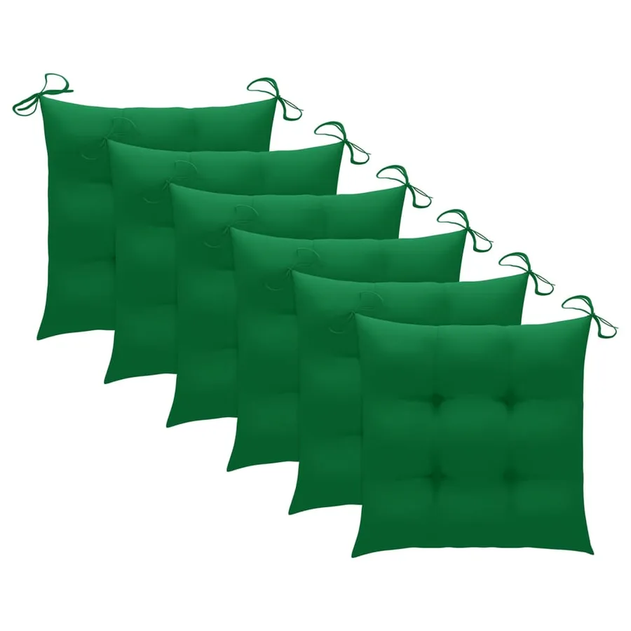Chaises pliables de jardin avec coussins lot de 6 Bois de teck - 6