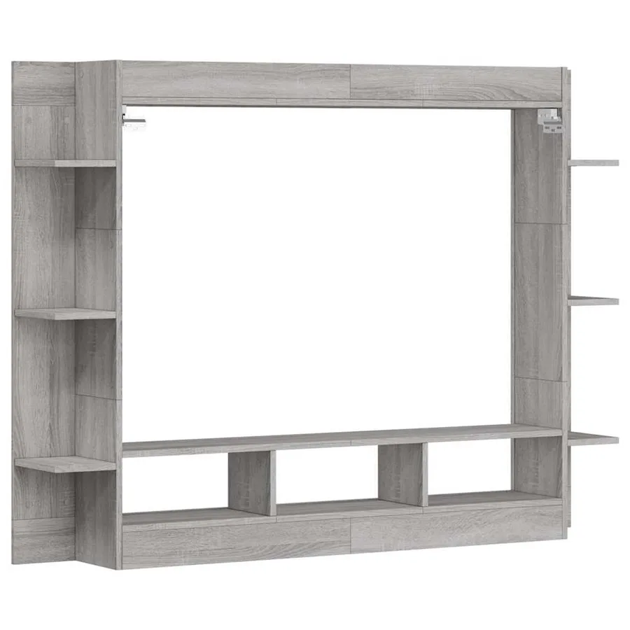 Meuble TV sonoma gris 152x22x113 cm bois d'ingénierie - 6