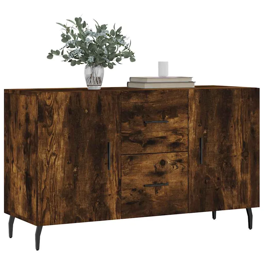 Buffet chêne fumé 100x36x60 cm bois d'ingénierie - 3